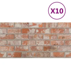 vidaXL Vægpaneler 10 pcs Orange 100 x 50 cm EPS Skum