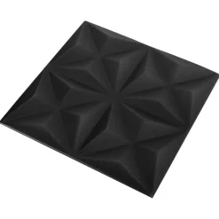 vidaXL Vægpaneler 48 pcs Origami Sort 50 x 50 cm XPS Skum