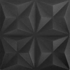 vidaXL Vægpaneler 48 pcs Origami Sort 50 x 50 cm XPS Skum