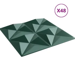 vidaXL Vægpaneler 48 pcs Origami Grøn 50 x 50 cm XPS Skum