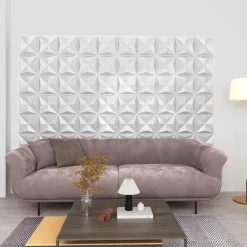 vidaXL Vægpaneler 12 pcs Origami Hvid 50 x 50 cm XPS Skum