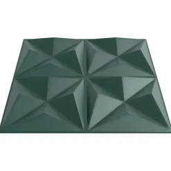 vidaXL Vægpaneler 12 pcs Origami Grøn 50 x 50 cm XPS Skum