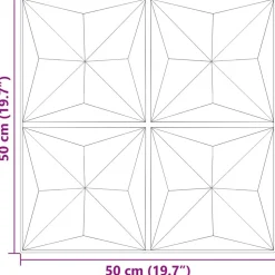 vidaXL Vægpaneler 24 pcs Origami Beton 50 x 50 cm XPS Skum