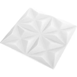 vidaXL Vægpaneler 24 pcs Origami Hvid 50 x 50 cm XPS Skum