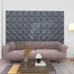 vidaXL Vægpaneler 48 pcs Origami Grå 50 x 50 cm XPS Skum