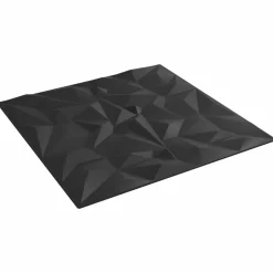 vidaXL Vægpaneler 24 pcs Sort 50 x 50 cm XPS Skum