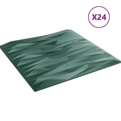 vidaXL Vægpaneler 24 pcs Stone Grøn 50 x 50 cm XPS Skum