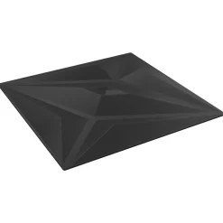 vidaXL Vægpaneler Stjerne 48 pcs Sort Star 50 x 50 cm XPS Skum
