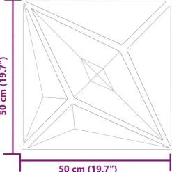 vidaXL Vægpaneler Stjerne 12 pcs Star Beton 50 x 50 cm XPS Skum