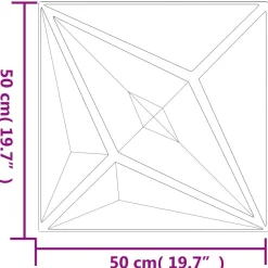 vidaXL Vægpaneler Stjerne 24 pcs Sort Star 50 x 50 cm XPS Skum