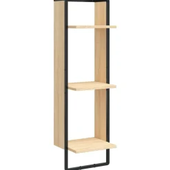 vidaXL vægreol med 3 hylder 30x25x100 cm konstrueret træ sonoma-eg
