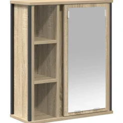 vidaXL vægskab til badeværelse med spejl 50x21x60 cm sonoma-eg