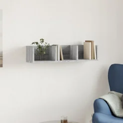 vidaXL vægskab 75x18x16,5 cm konstrueret træ grå sonoma-eg