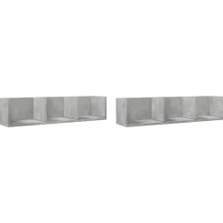 vidaXL vægskabe 2 stk. 75x18x16,5 cm konstrueret træ betongrå