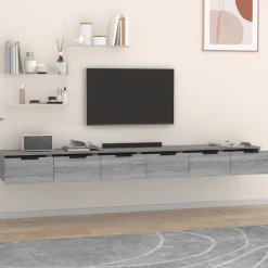 vidaXL vægskabe 2 stk. 102x30x20 cm konstrueret træ grå sonoma-eg