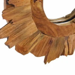 vidaXL vægspejl 40 cm teak rund