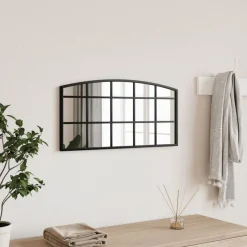 vidaXL vægspejl 60x30 cm buet jern sort