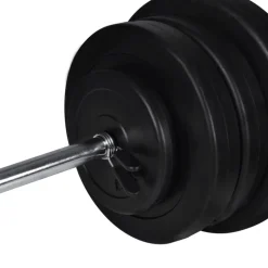 vidaXL vægtbænk med vægtstativ, vægtstang- og håndvægtsæt 60,5 kg