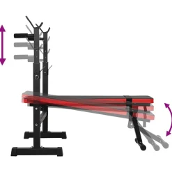 VidaXL Vægtbænk Sort 126,5 x 67 x 111 cm Pulverlakeret stål