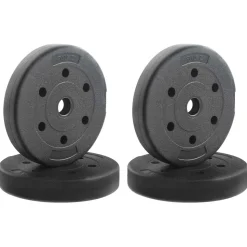 vidaXL Vægtplader 10 kg 4 pcs 10kg Sort Cement og jernsand