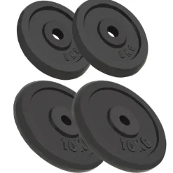 vidaXL vægtskiver 4 stk. 2x10 kg+2x5 kg støbejern