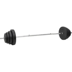 vidaXL vægtstang og håndvægt med skiver 120 kg