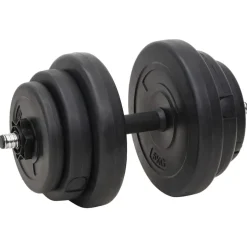 vidaXL vægtstang og håndvægt med skiver 120 kg