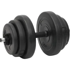 vidaXL vægtstang og håndvægt med skiver 120 kg