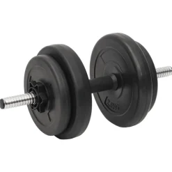vidaXL vægtstang og håndvægt med skiver 120 kg