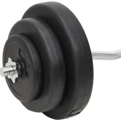 vidaXL vægtstang og håndvægt med skiver 60 kg