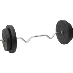 vidaXL vægtstang og håndvægt med skiver 90 kg