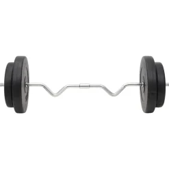 vidaXL vægtstang og håndvægt med skiver 90 kg