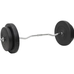 vidaXL vægtstang og håndvægt med skiver 90 kg