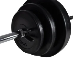 vidaXL vægtstang- og squat-stativ med vægtstang- og håndvægtsæt 30,5kg