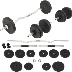 vidaXL vægtstangs- og håndvægtssæt 30 kg