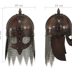 vidaXL vikingehjelm til rollespil antik stål kobberfarvet