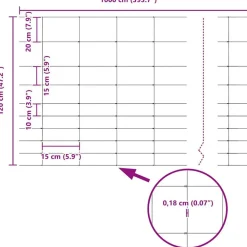 vidaXL Vild Heg Hot Dip Galvaniseret 1000 x 120 x 0,18 cm Jern