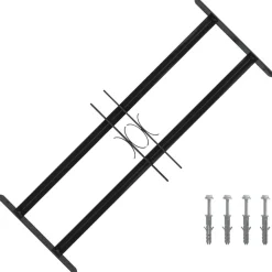 vidaXL Vinduesgitter Sort 76 x 30 cm Pulverlakeret stål