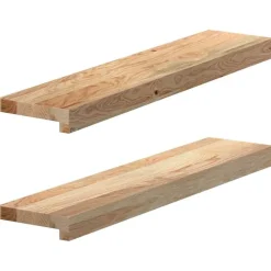 vidaXL vindueskarme 2 stk ubehandlet 70x15x2 cm massivt egetræ