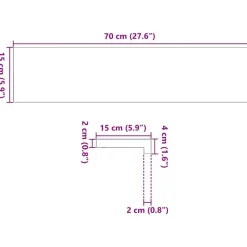 vidaXL vindueskarme 2 stk ubehandlet 70x15x2 cm massivt egetræ