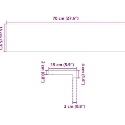vidaXL vindueskarme 2 stk lysebrun 70x15x2 cm massivt egetræ