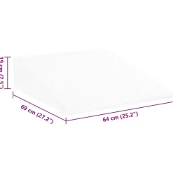 vidaXL Vinkelpude Ensfarvet Hvid 69 x 64 x 19 cm Memory Skum