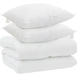 vidaXL Vinter dyne med pude 3 pcs Hvid Microfiber