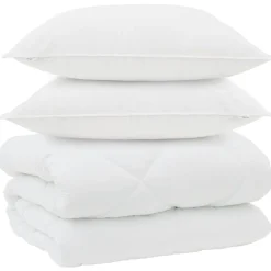 vidaXL Vinter dyne med pude 3 pcs Hvid Microfiber