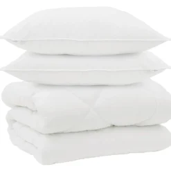 vidaXL Vinter dyne med pude 3 pcs Hvid Microfiber