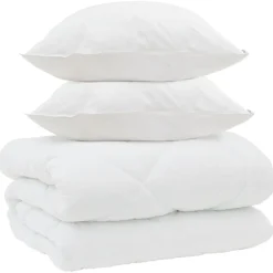 vidaXL Vinter dyne med pude 3 pcs Hvid Microfiber
