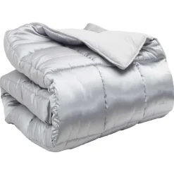 vidaXL Vinter dyne Sølv 135 x 200 cm Satin og Mikrofiber