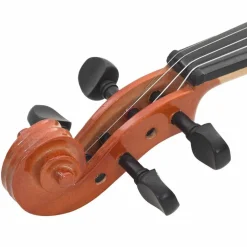 vidaXL violinsæt med violinbue og hagestøtte 4/4 mørkt træ