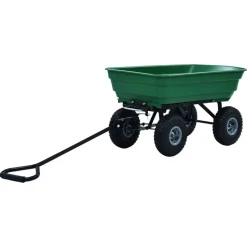 vidaXL vippelig havevogn 300 kg 75 l grøn
