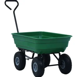 vidaXL vippelig havevogn 300 kg 75 l grøn